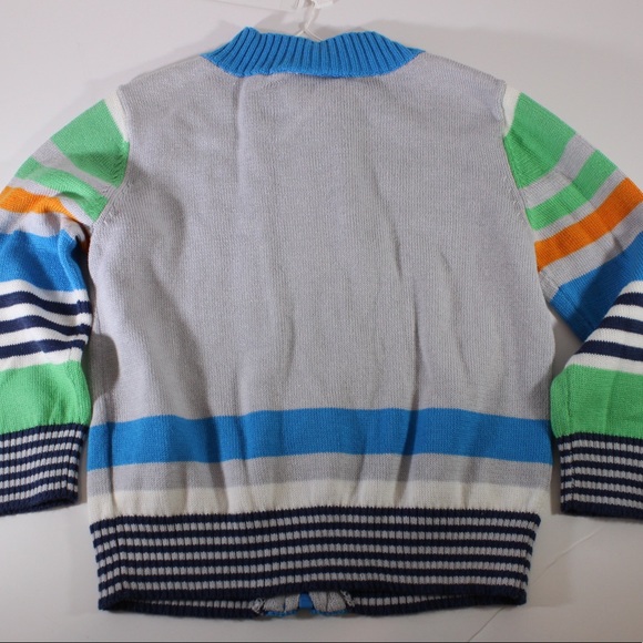 S. OLIVER Boys Striped Cardigan Sweater Full Zip “Daddy is my Hero” 9 Months NWT - Picture 5 of 6